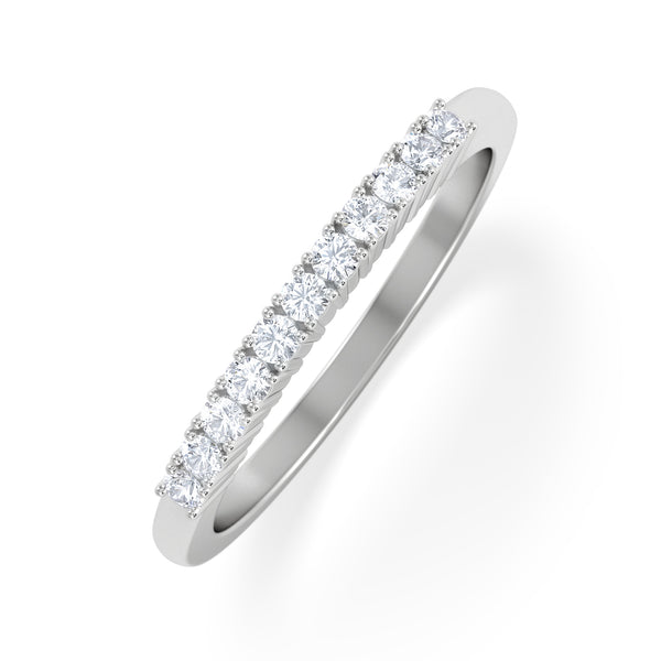 Half Eternity Ring 0.15CT Claw Set Lab Diamond 9K White Gold